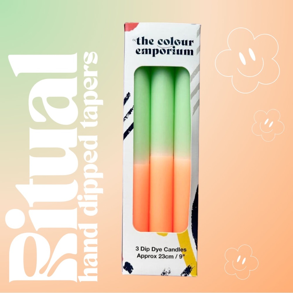 The Colour Emporium Hand Dipped Candle Trio (CACTUS FLOWER)